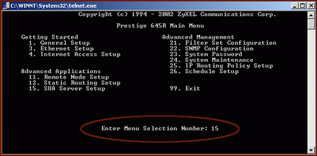 zyxel prestige 645R emule